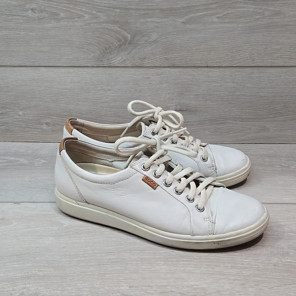 Ecco Womens Sofft 7 Leather Sneakers shoes sz 38/7
